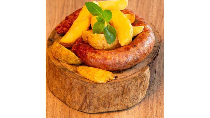 Batata R�stica Tradicional Bem Brasil com lingui�a caseira 