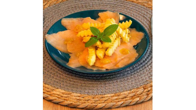 Batata Crinkle Bem Brasil com carpaccio