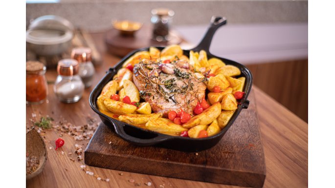 Batata com Carne Assada