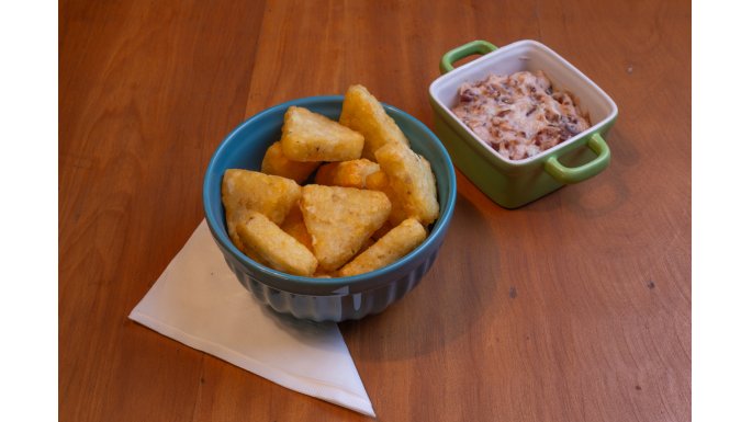 Mini Hash Brown Bem Brasil com requeij�o e geleia 