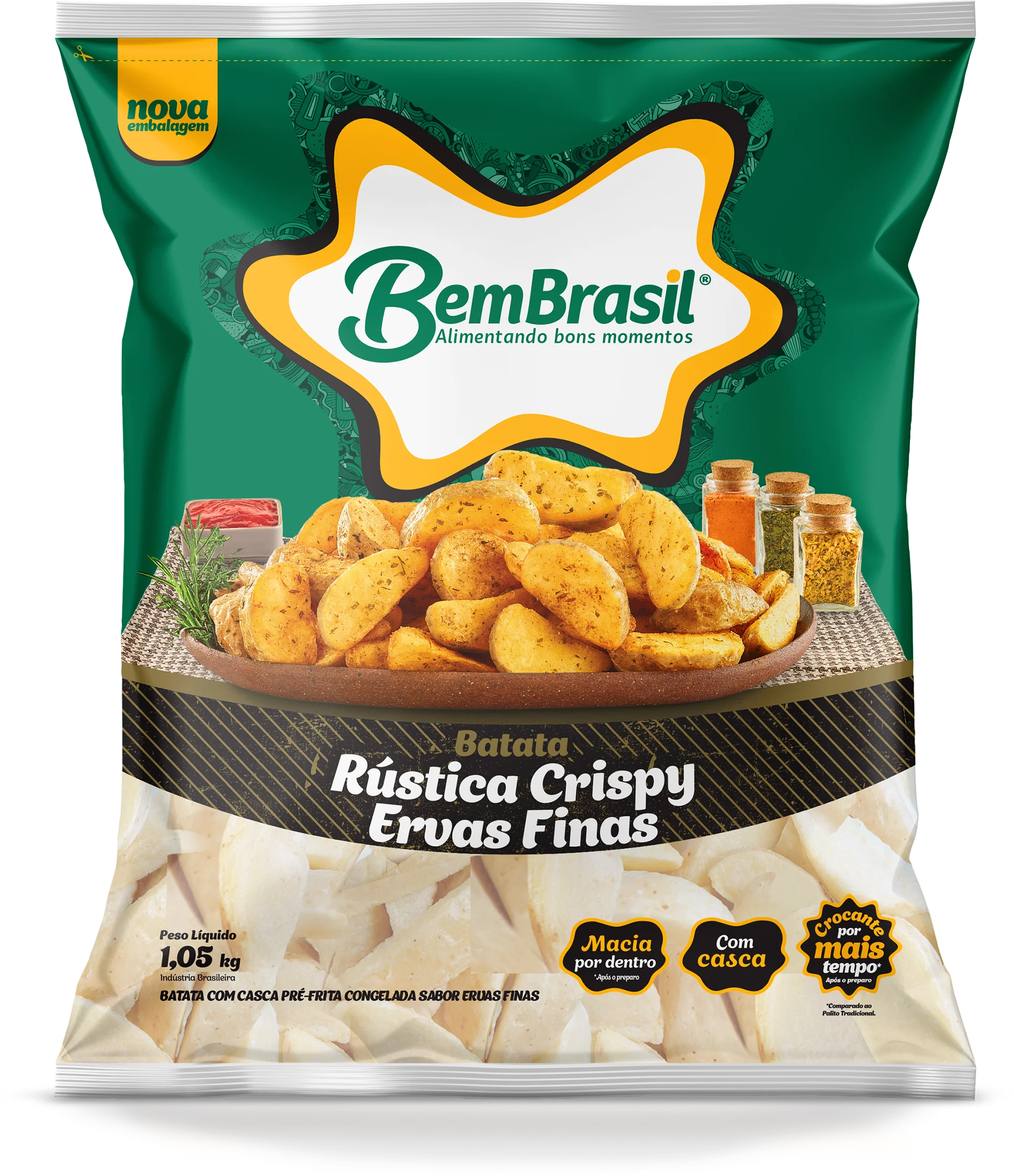 Embalagens - Batata Rústica Crispy Ervas Finas  